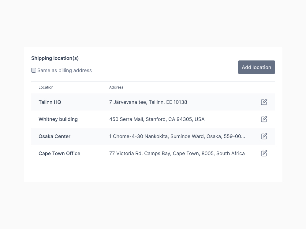 Simplifying the SIM shipment by remembering different locations