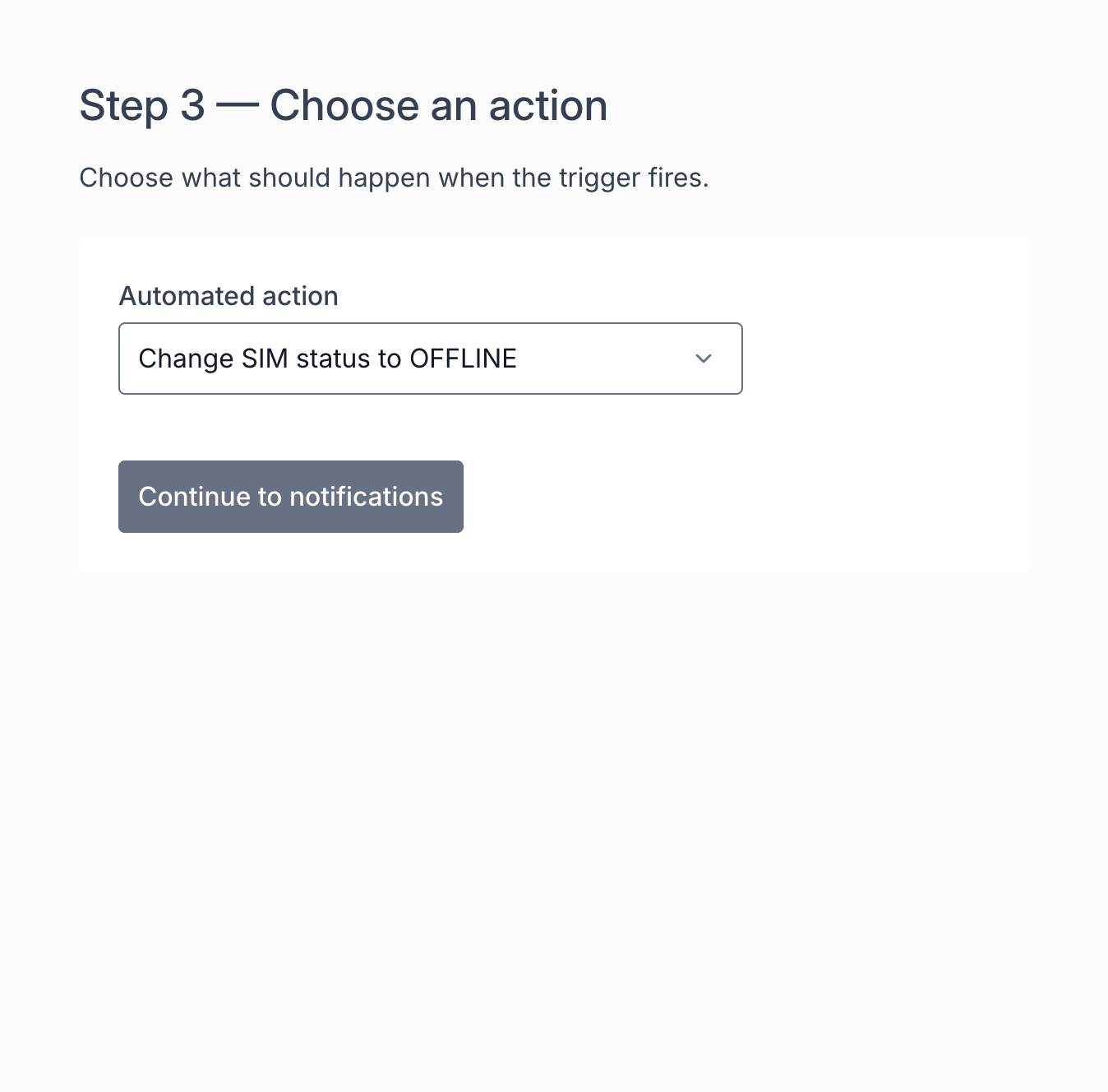 Step 3: change the SIM status to OFFLINE